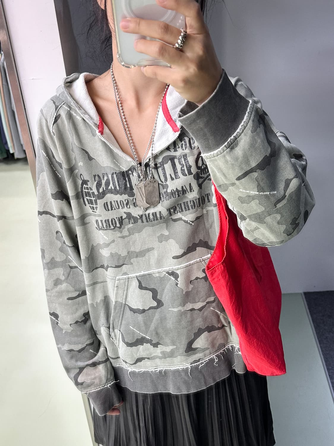 grunge camo half zip hoody 상품이미지2