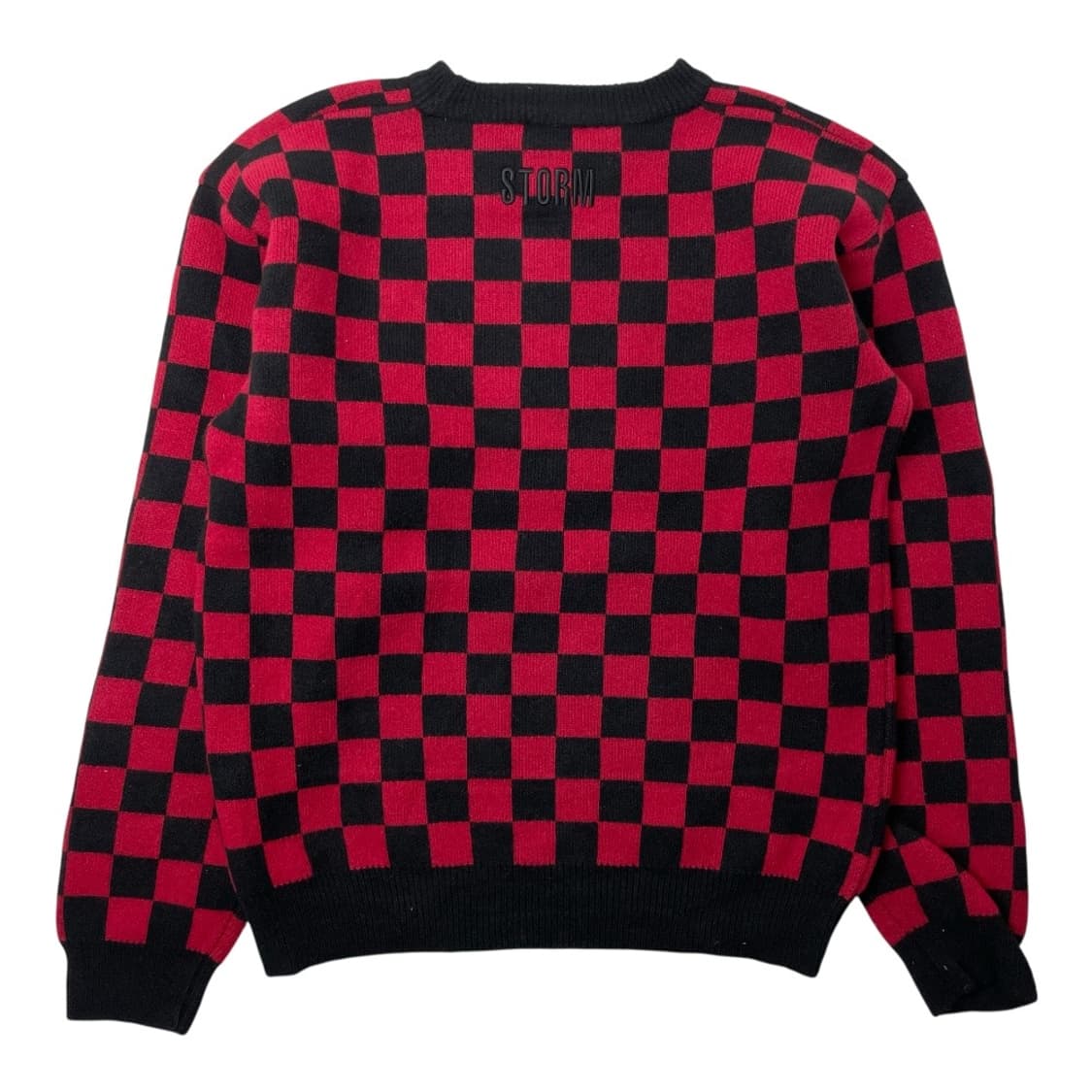 스톰런던 체크 패턴 니트 스웨터 레드/블랙 L 상품이미지2