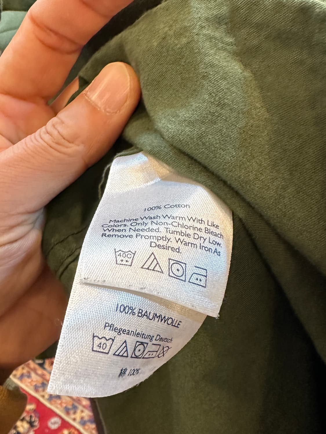 폴로 랄프로렌 빅사이즈 빈티지 솔리드 코튼 셔츠 그린 2XL 상품이미지4