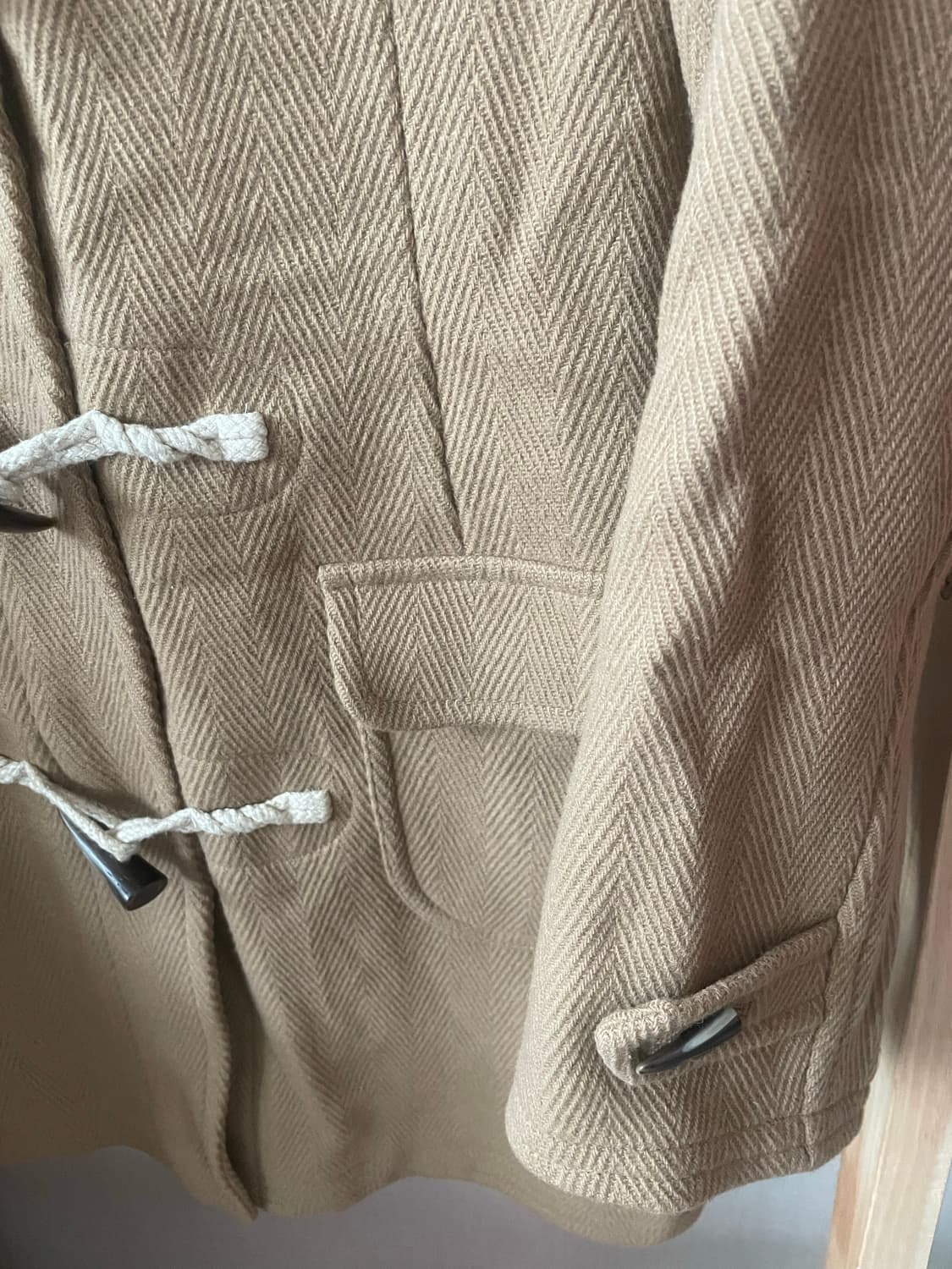 모리걸 빈티지 베이지 후드 퍼 떡코🤎 상품이미지3