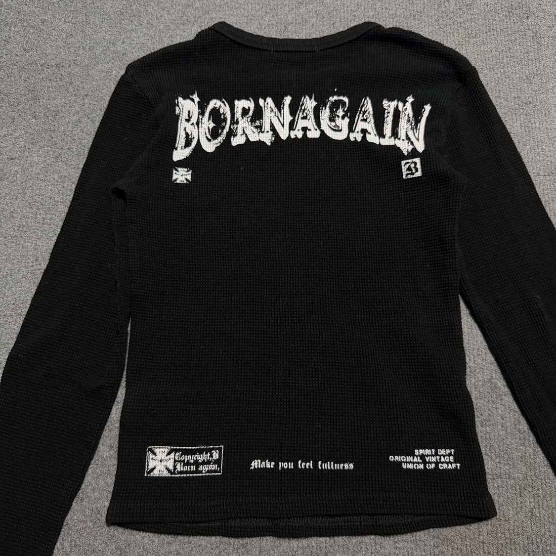 딱붙핏 버커루 블랙 와플 긴팔티셔츠 XS 상품이미지2