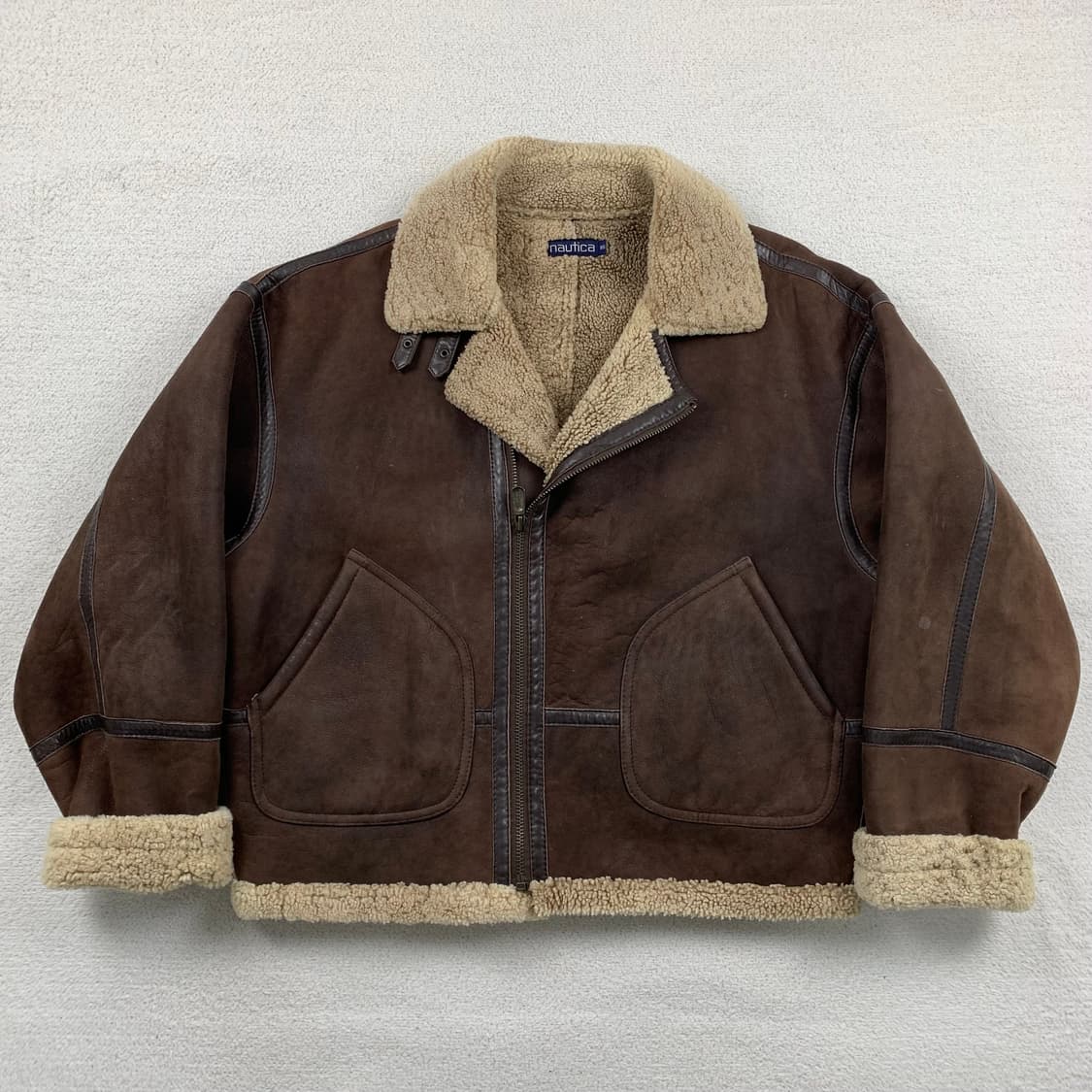 90s 노티카 램스킨 시어링 B-3 무스탕 플라이트 자켓 상품이미지1