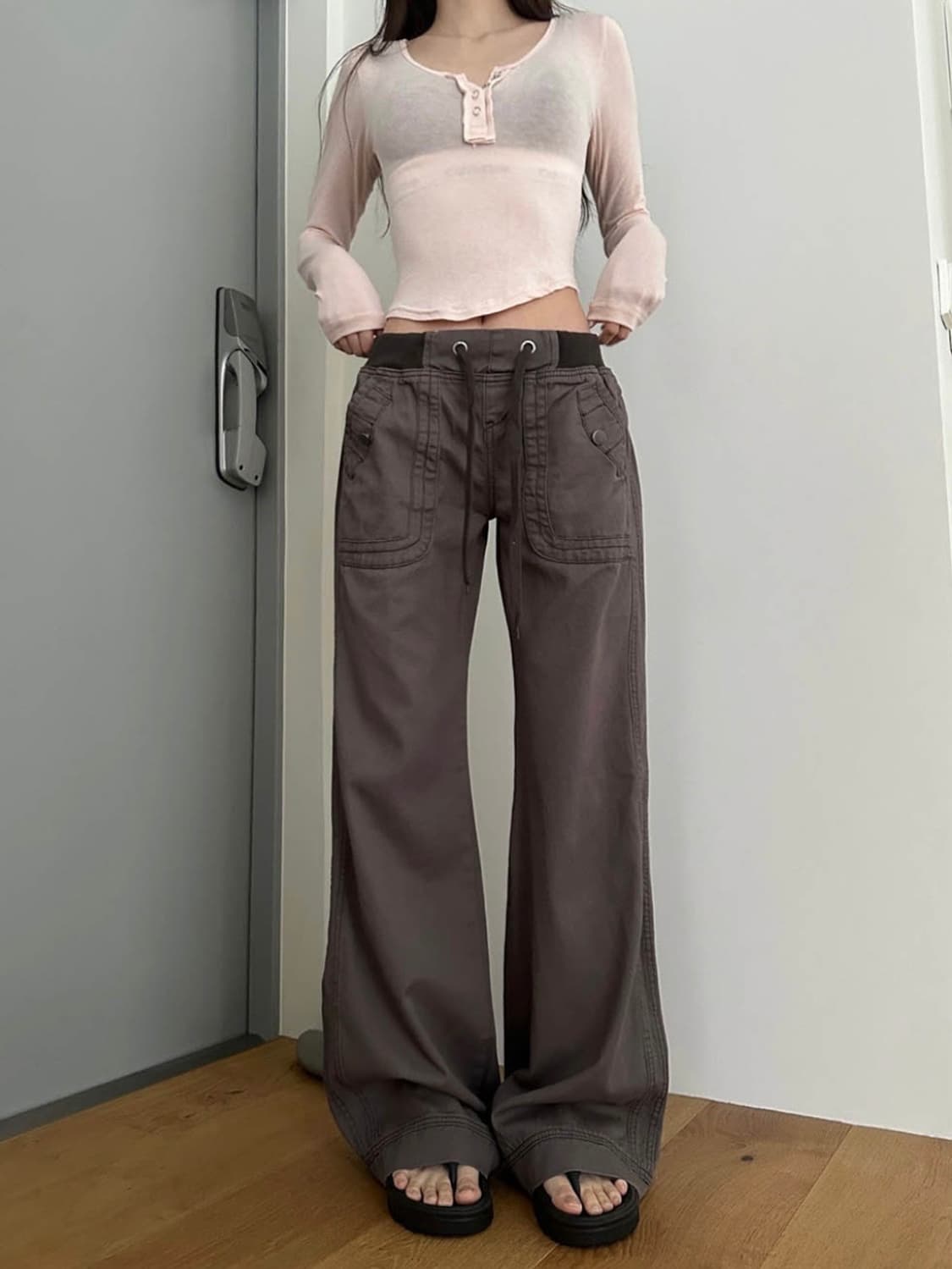 사토미라디오 Banding low pocket pants 상품이미지8