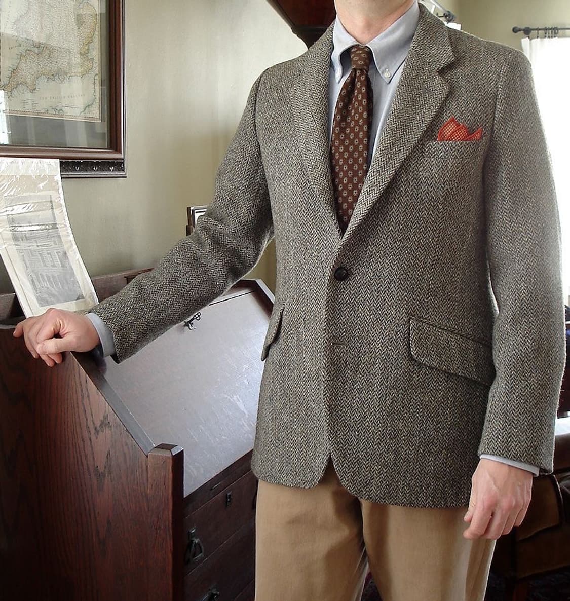 USA made 해리스트위스 헤링본 스포츠코트 자켓 상품이미지8