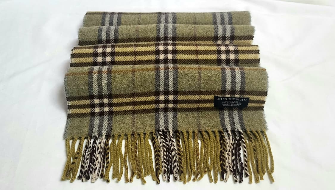 버버리 BURBERRY 노바체크 울 머플러 올리브 상품이미지3