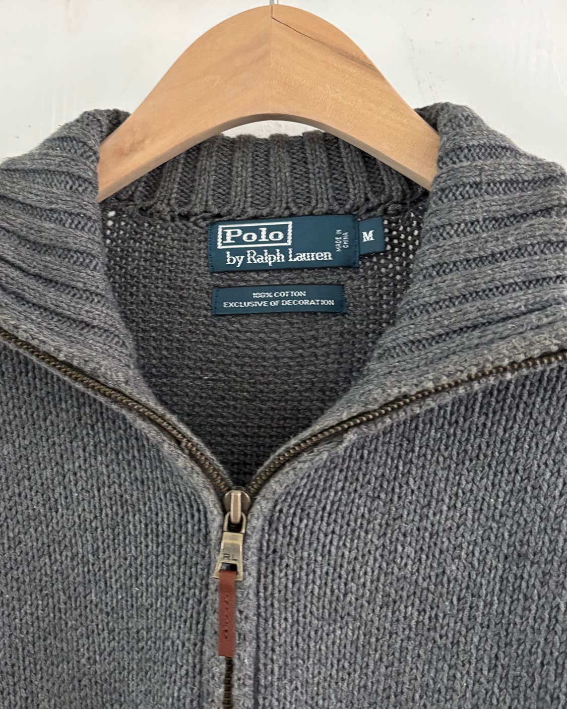 Polo 폴로 랄프로렌 딥그레이컬러 코튼 하프집업 니트 상품이미지5