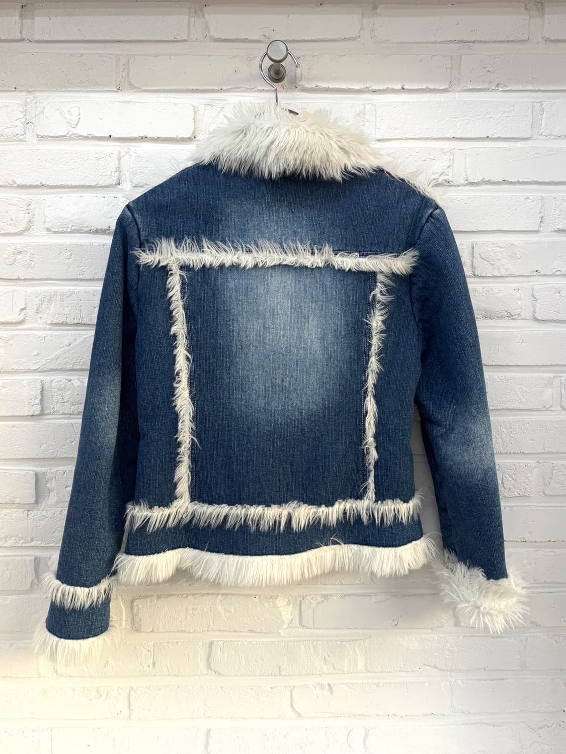 데님 화이트 퍼 무스탕  상품이미지5