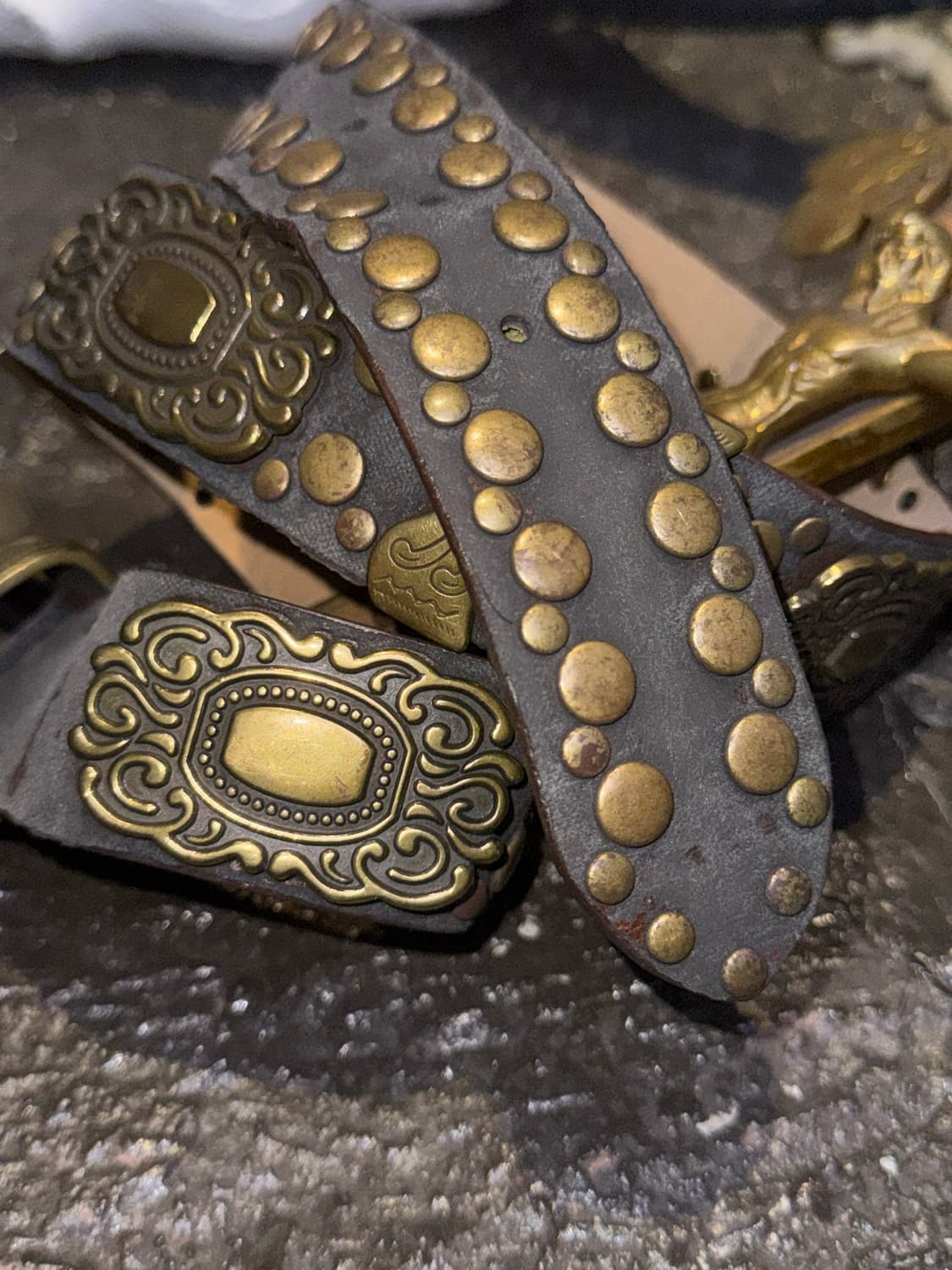 Vintage brass studs Belt  상품이미지2
