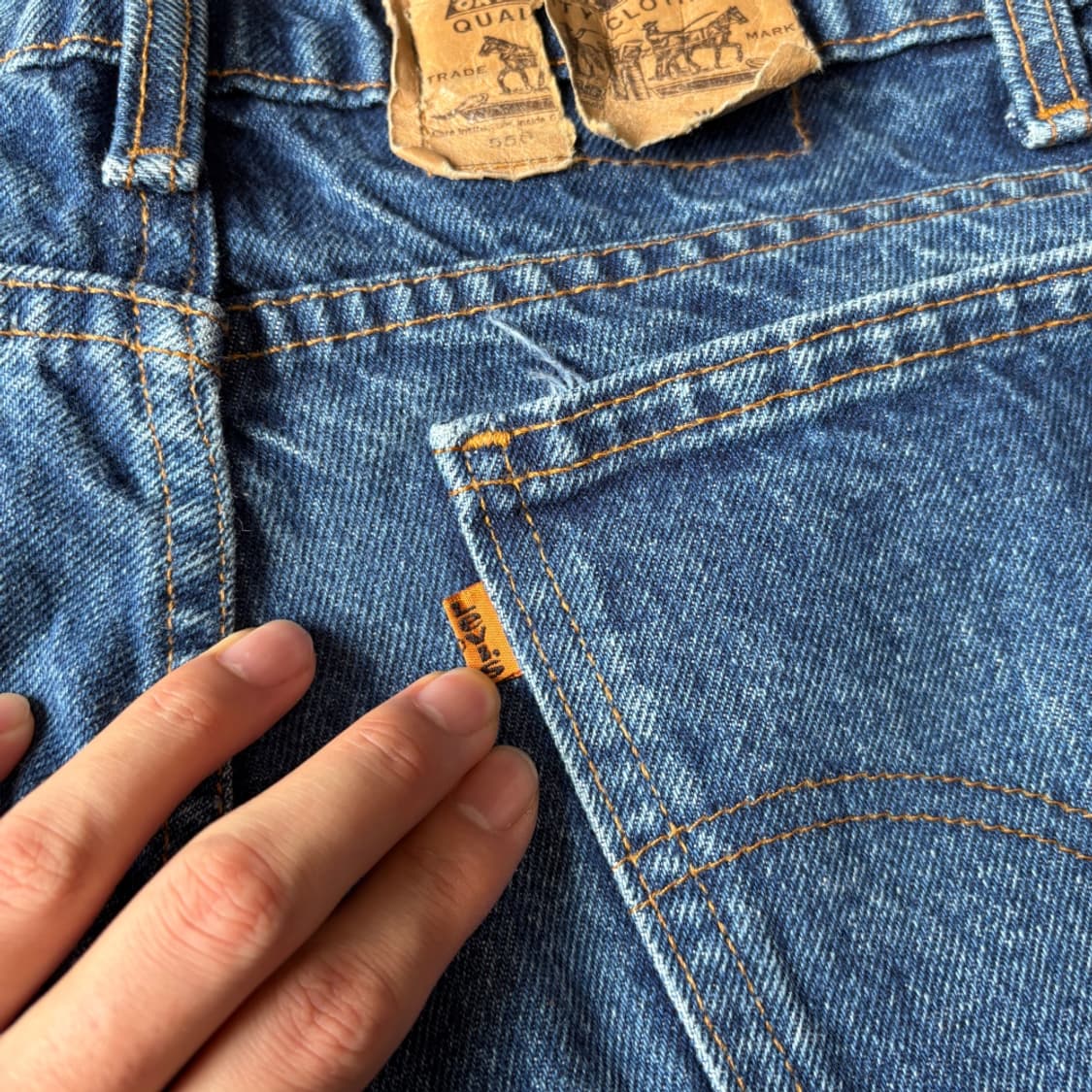 캐나다 생산 리바이스 550 데님 오렌지탭 팬츠 상품이미지10