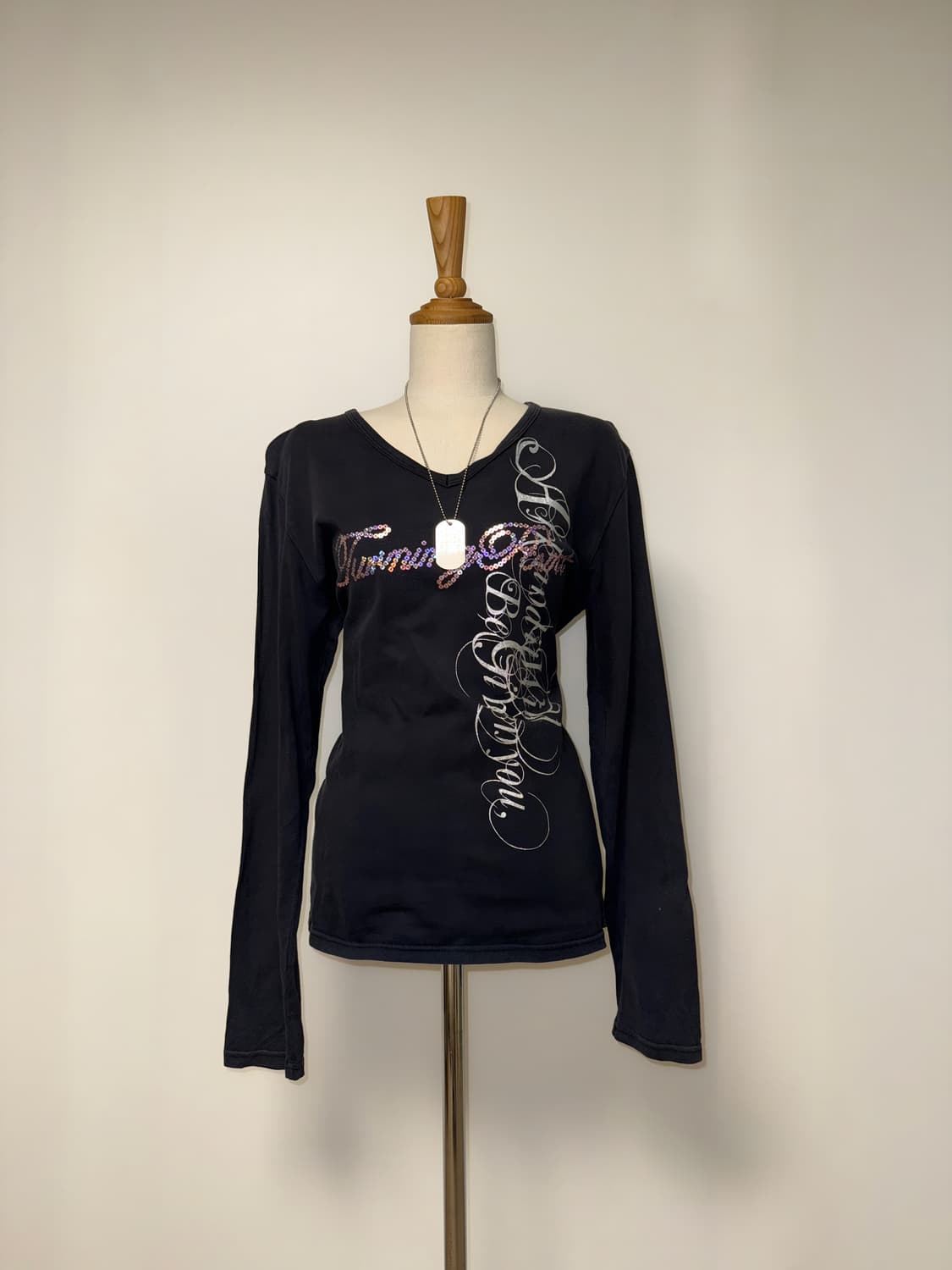 레터링 와투케 블랙 롱슬리브 상품이미지1