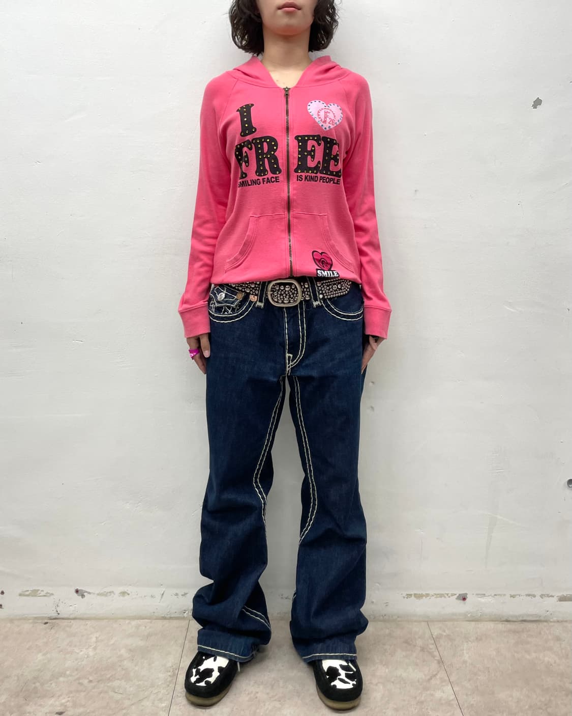 I Love Free Cubic Pink Hoodie Zip-Up  상품이미지6
