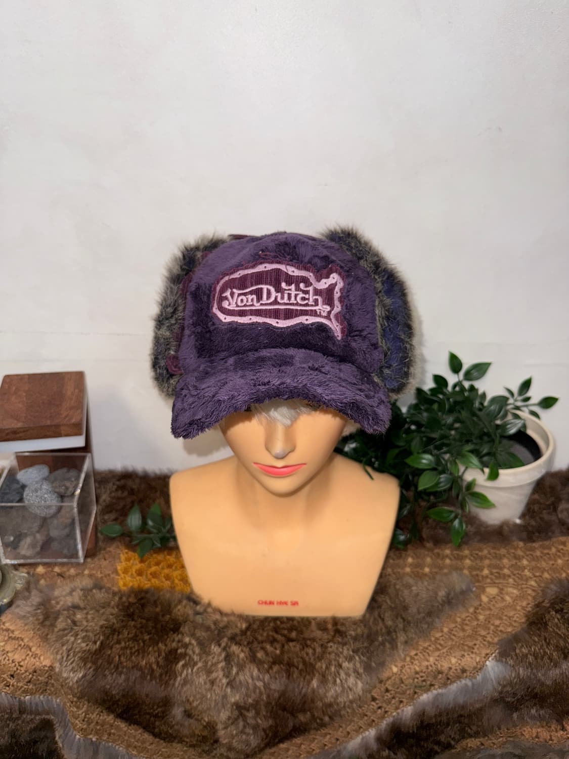 VonDutch purple fur corduroy trapper hat 상품이미지2