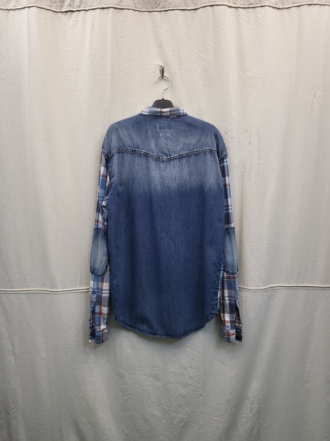 Zara man 체크 데님 웨스턴 셔츠 상품이미지2