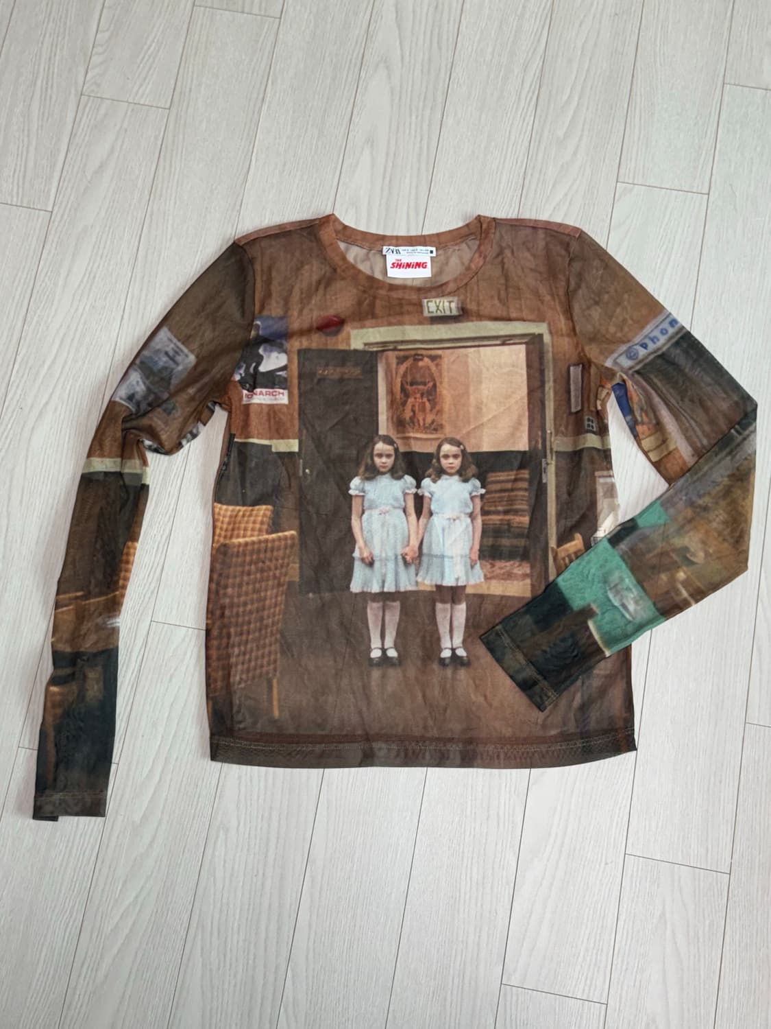 ZARA 매쉬 프린트 탑 상품이미지1