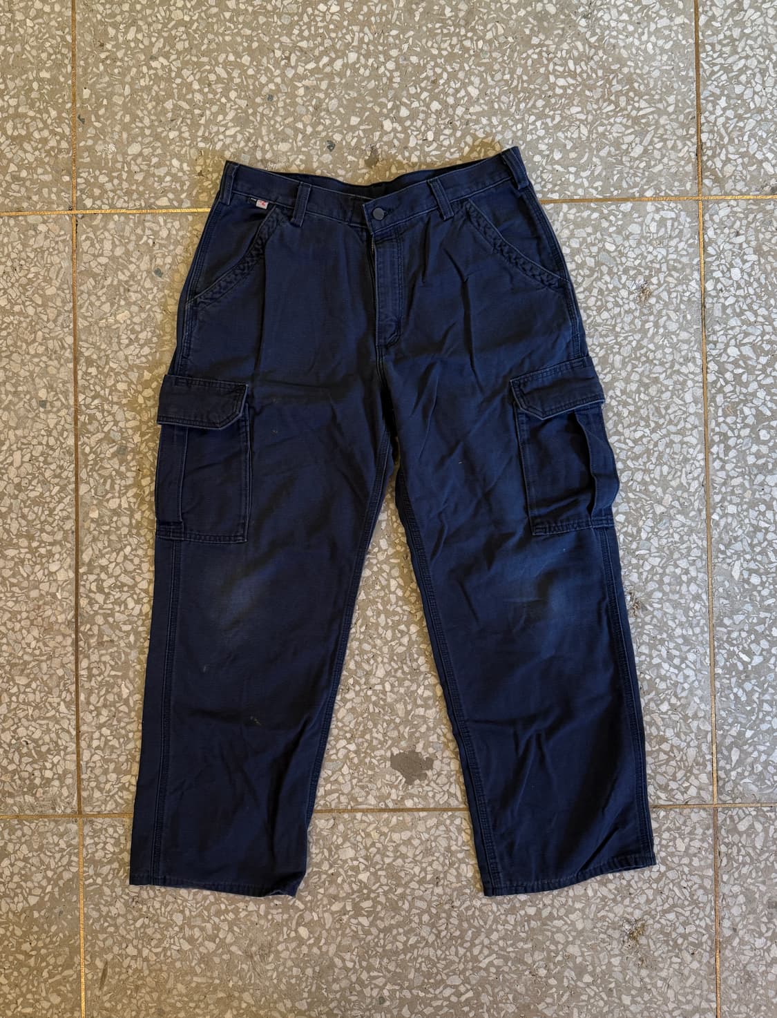 칼하트 카고 워크팬츠 네이비 워시드 36x33 상품이미지1