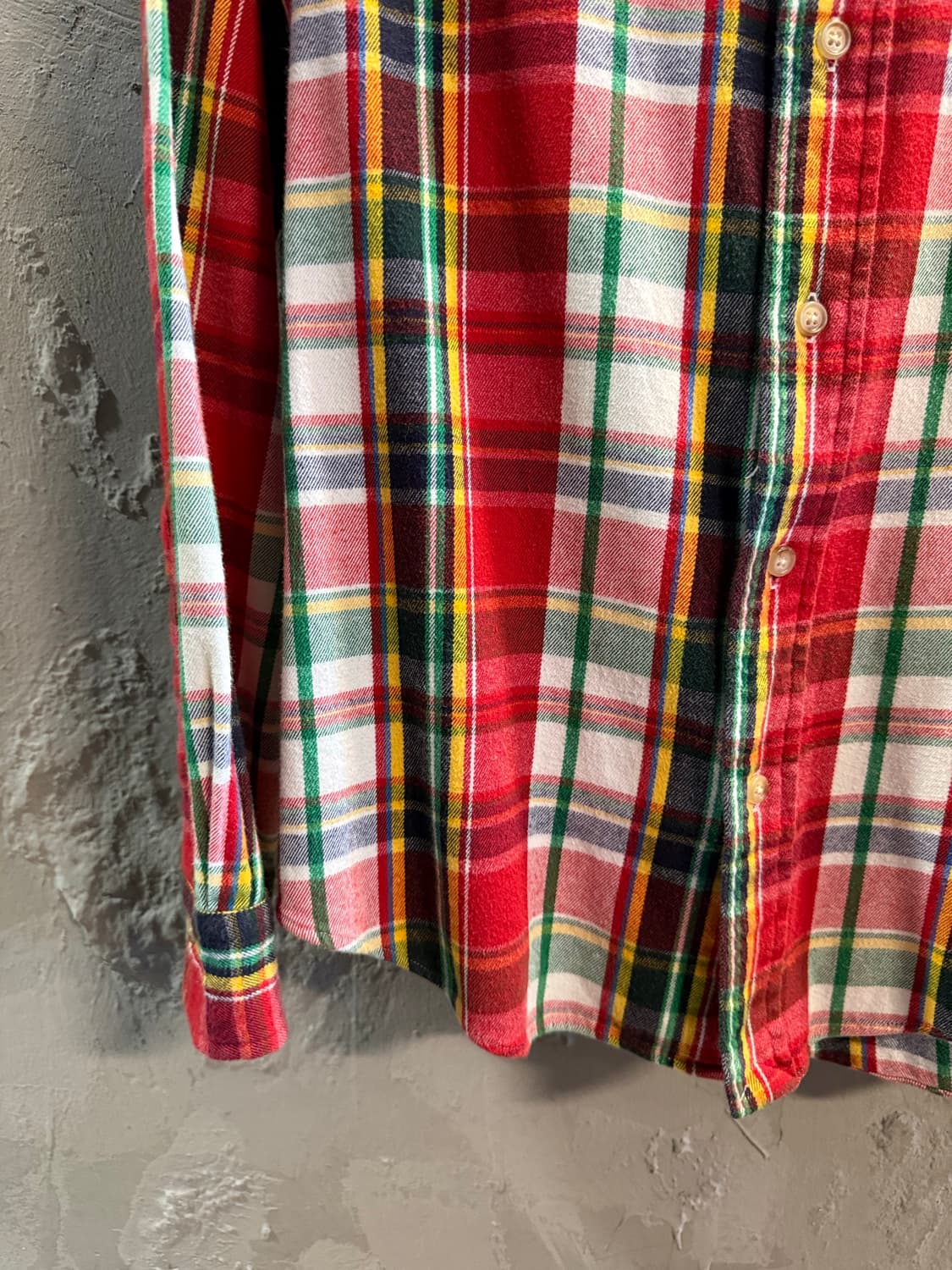 폴로 랄프로렌 POLO 커스텀핏 타탄 체크 셔츠 레드 M 상품이미지2