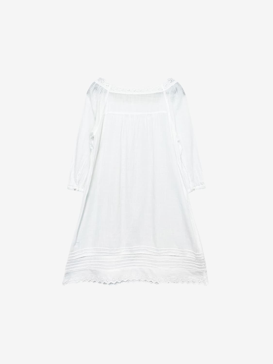 Square Neck Cotton Lace Blouse - White 상품이미지7