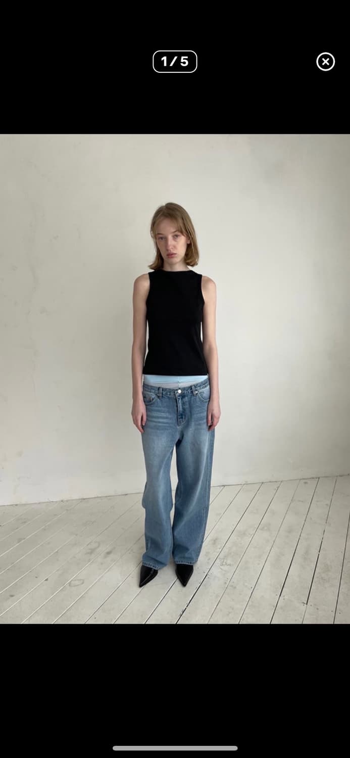 repos low rise denim pants light blue 상품이미지1