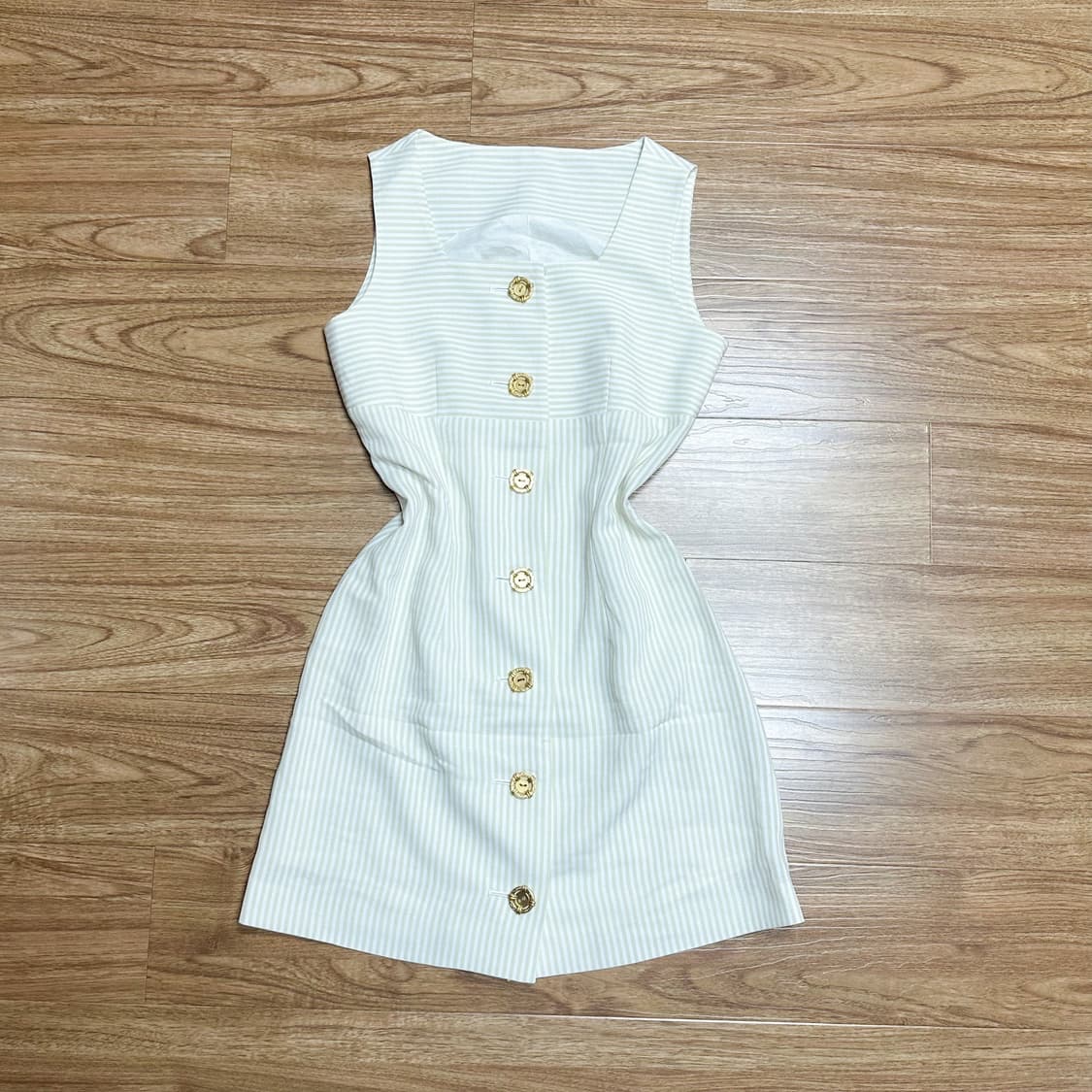 빈티지 금장 스트라이프 원피스 히메갸루 로걀 라떼 헤이세이 발레코어 고딕 상품이미지1