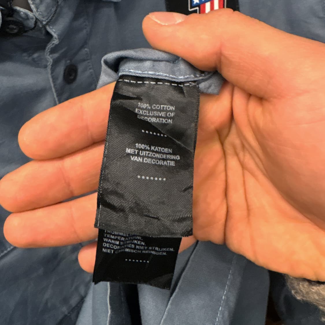 00s 할리데이비슨 모터사이클 레터링 원패치 코튼 워크셔츠 N198 상품이미지7