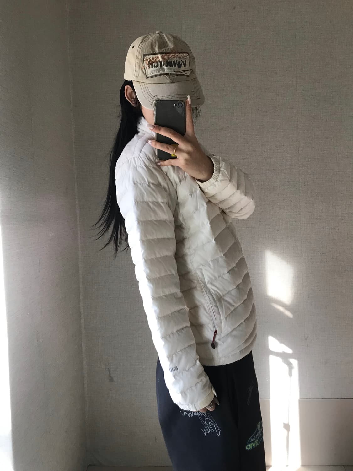 노페 아이보리 실버 경량패딩 상품이미지3