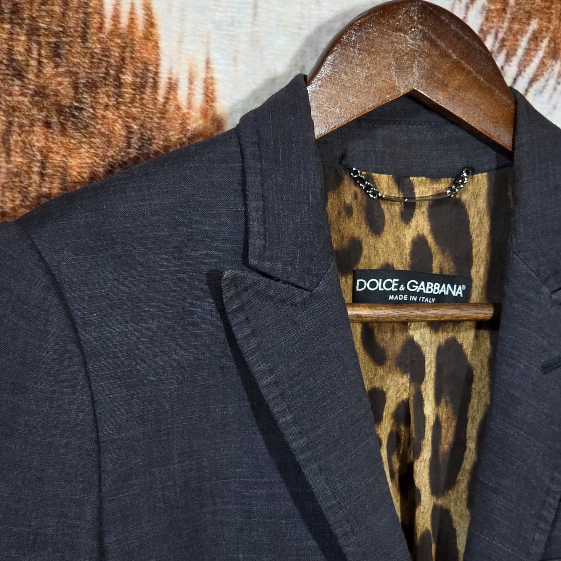 돌체앤가바나 호피안감 네이비 슬림핏 블레이저 자켓 상품이미지2