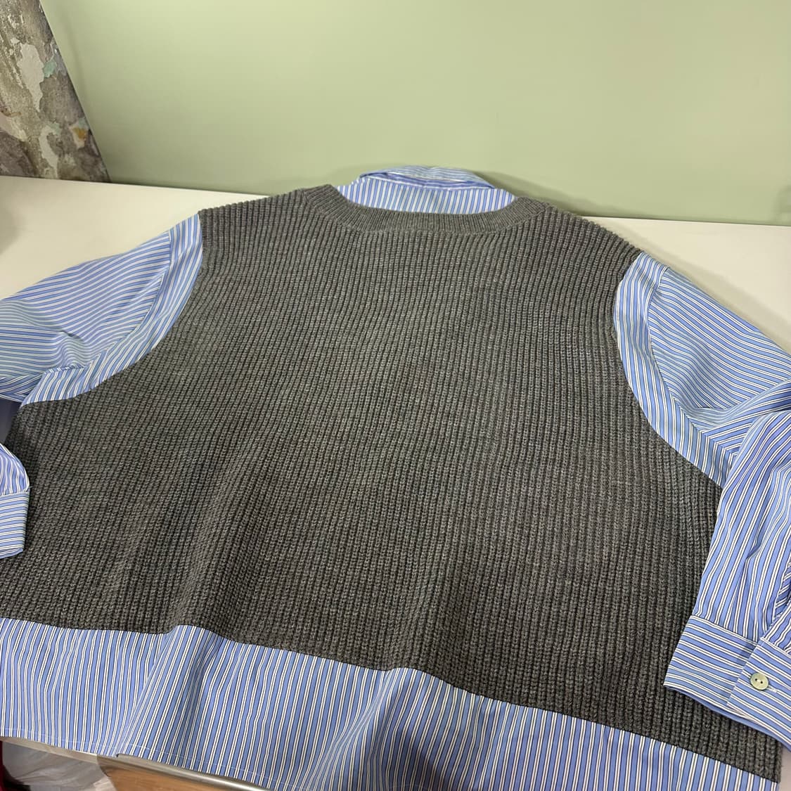 M-L 자라맨 루즈오버핏 니트베스트 도킹셔츠 상품이미지4