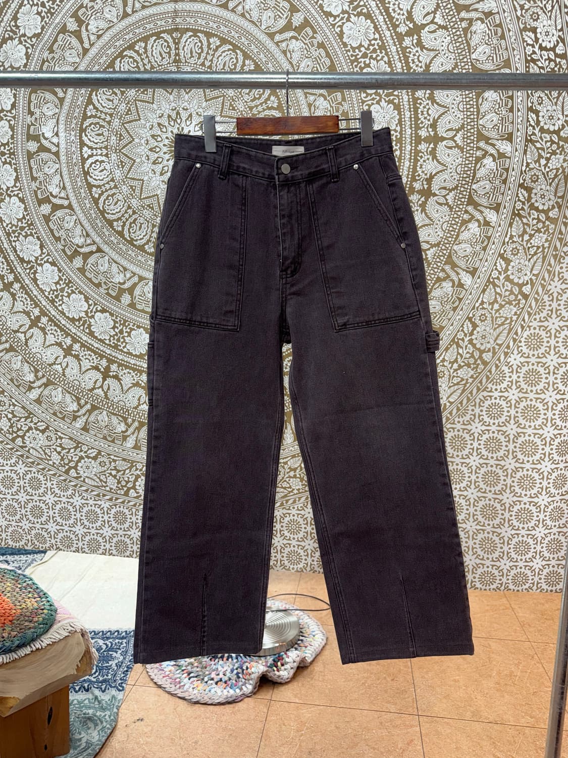 빈티지 퍼플 코튼 카펜터 퍼티그 팬츠  상품이미지3