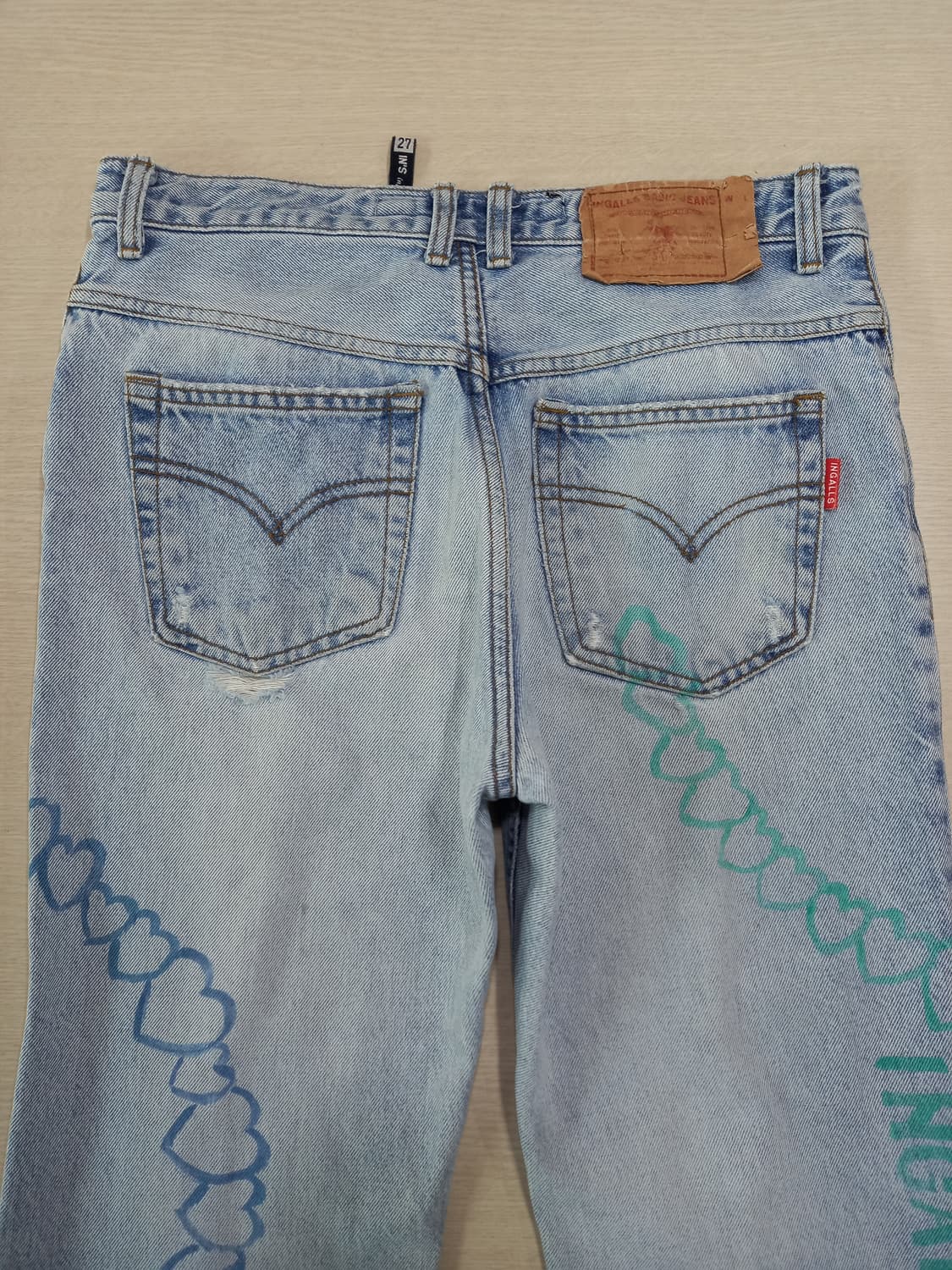 28 INGALLS 데미지워싱 일자 연청 리페어 커스텀 28-920 상품이미지4