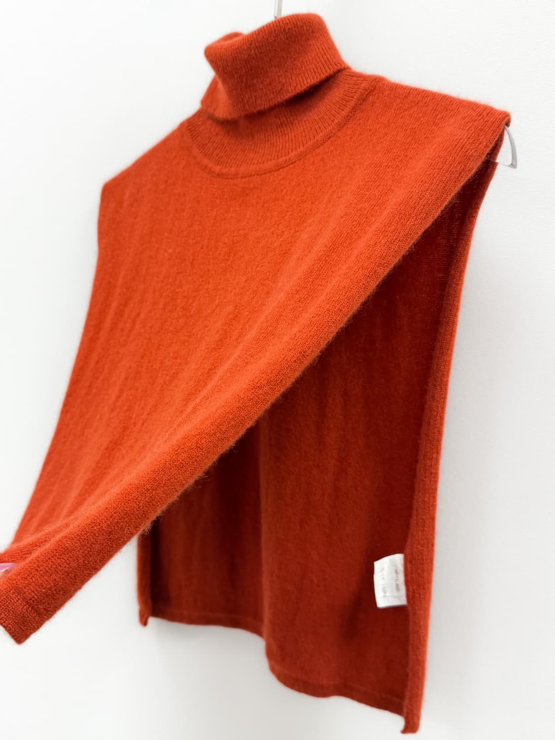 테라코타 오렌지 캐시미어 100% 터틀넥 빕 상품이미지4