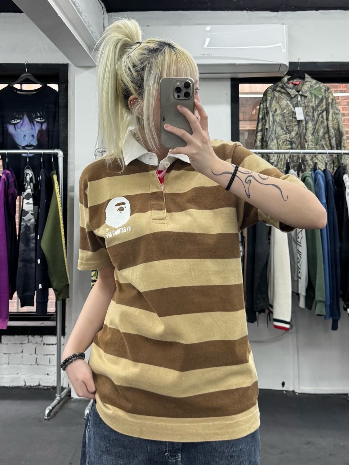 베이프 스트라이프 PK 티셔츠 상품이미지4