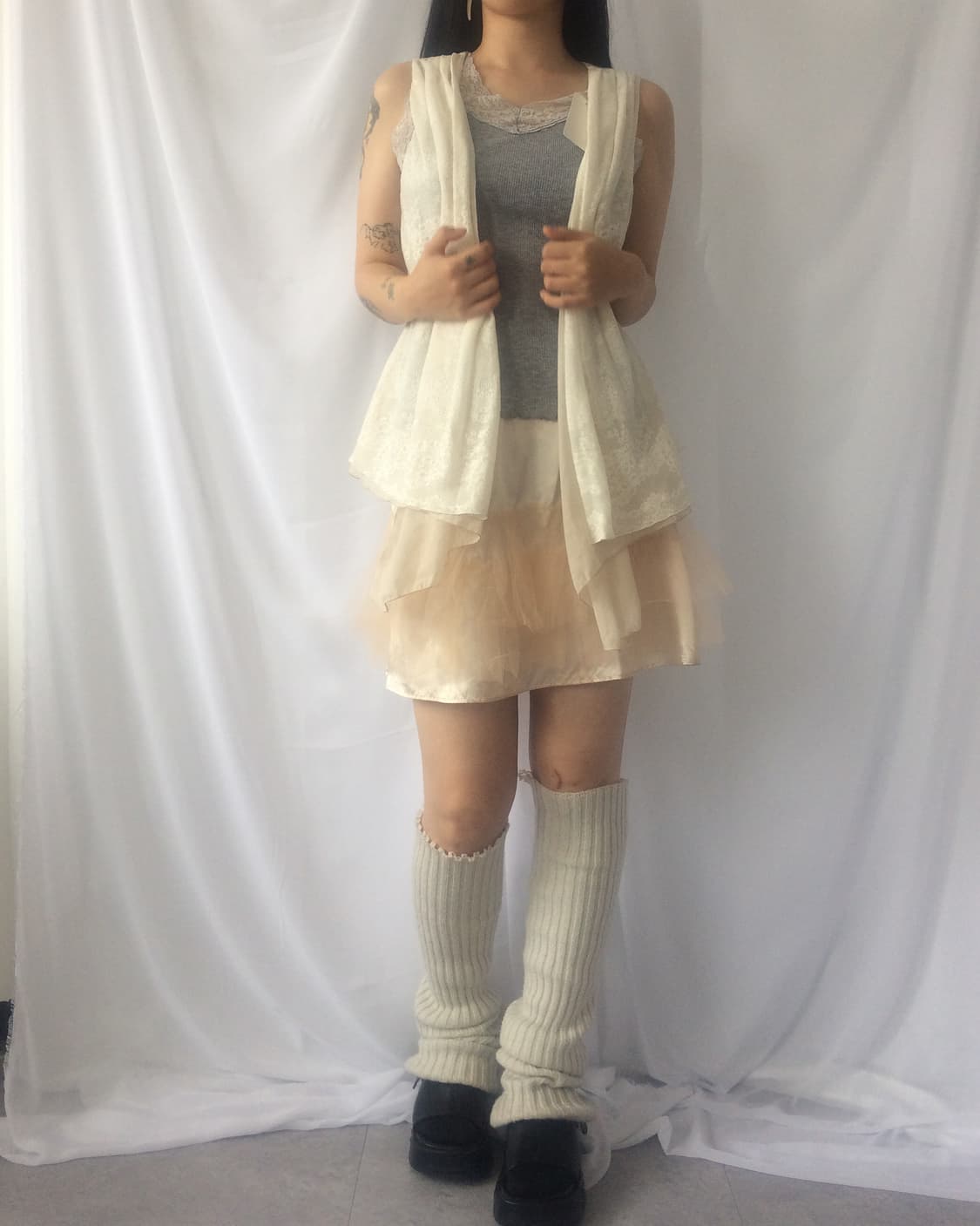 Ornament pattern reversible open vest 상품이미지9