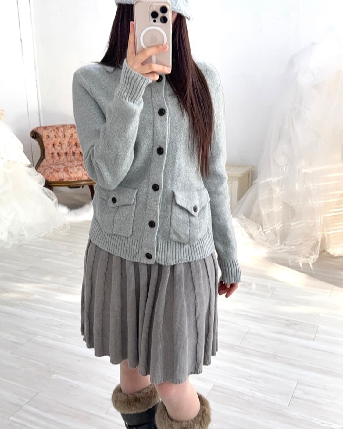Gray knit cardigan 상품이미지6