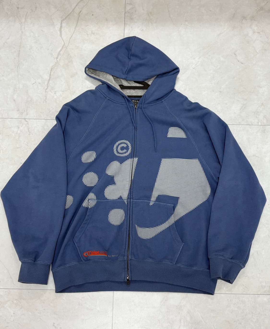 Dot-Com Zip-Up Hoodie Dusty Blue 상품이미지2