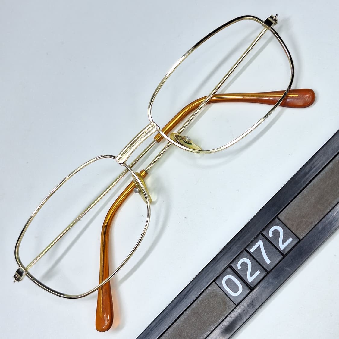 90s 일본 빈티지 스퀘어 메탈 안경테 134mm 클래식 레트로 복고 상품이미지1