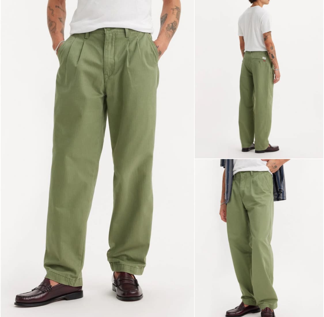 [32x32] 리바이스 XX 치노 루즈 스트레이트 팬츠 카키 면 바지 상품이미지1