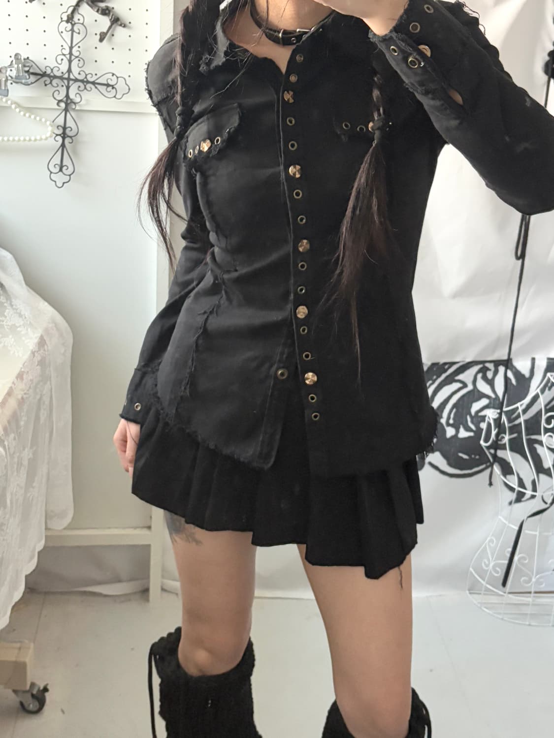 • black spandex grunge shirt 상품이미지4