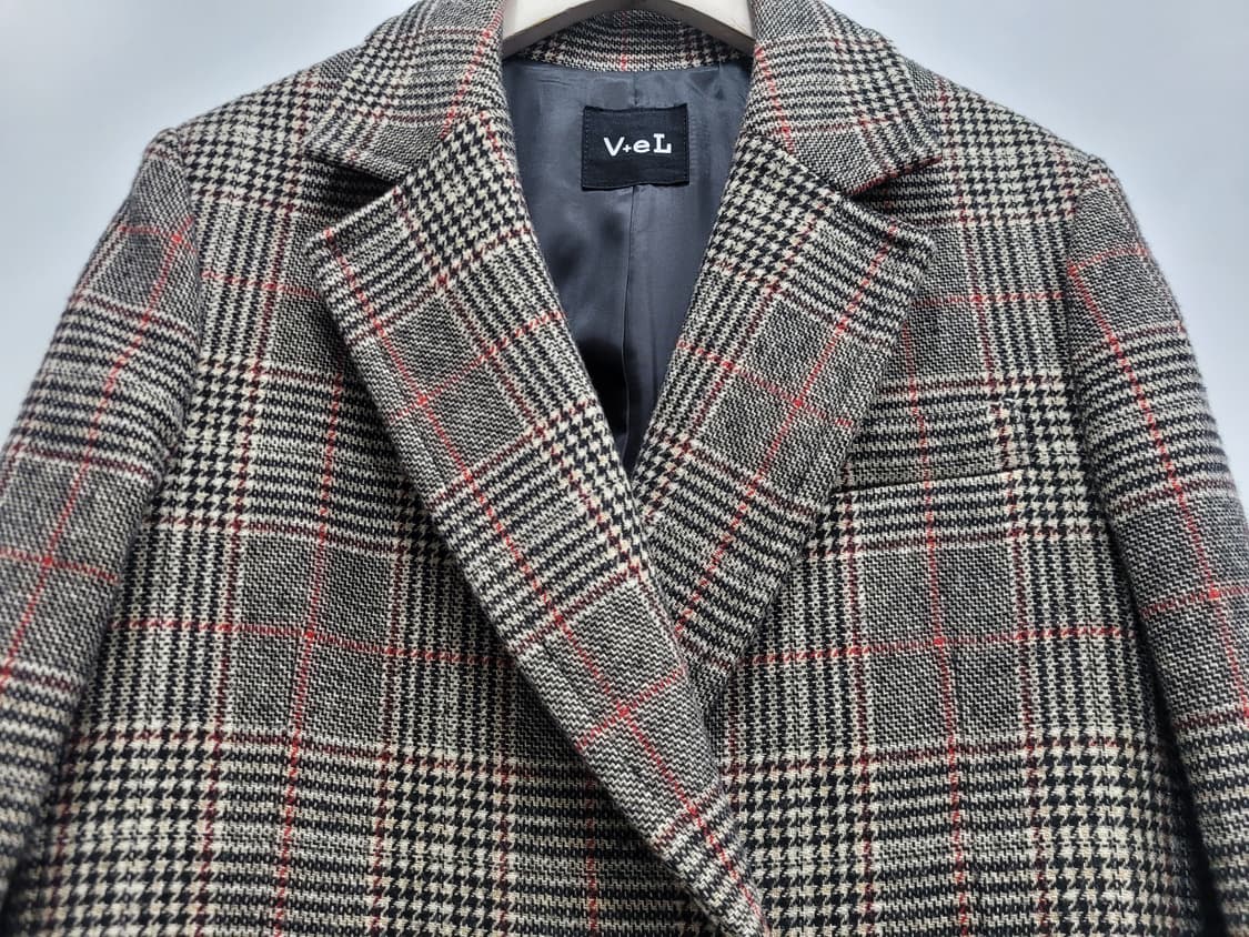 보브 V+eL 체크 코트 / 여 55 (82-94-160)
 상품이미지4