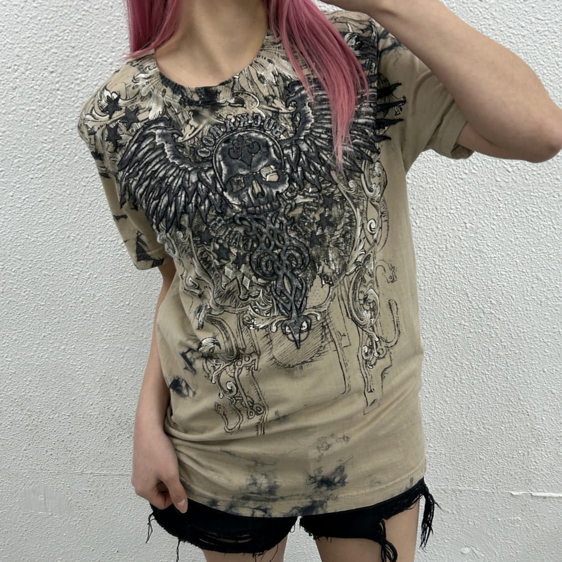 버커루 락시크맛 스컬 프린팅 모카맛 반팔 M 상품이미지1