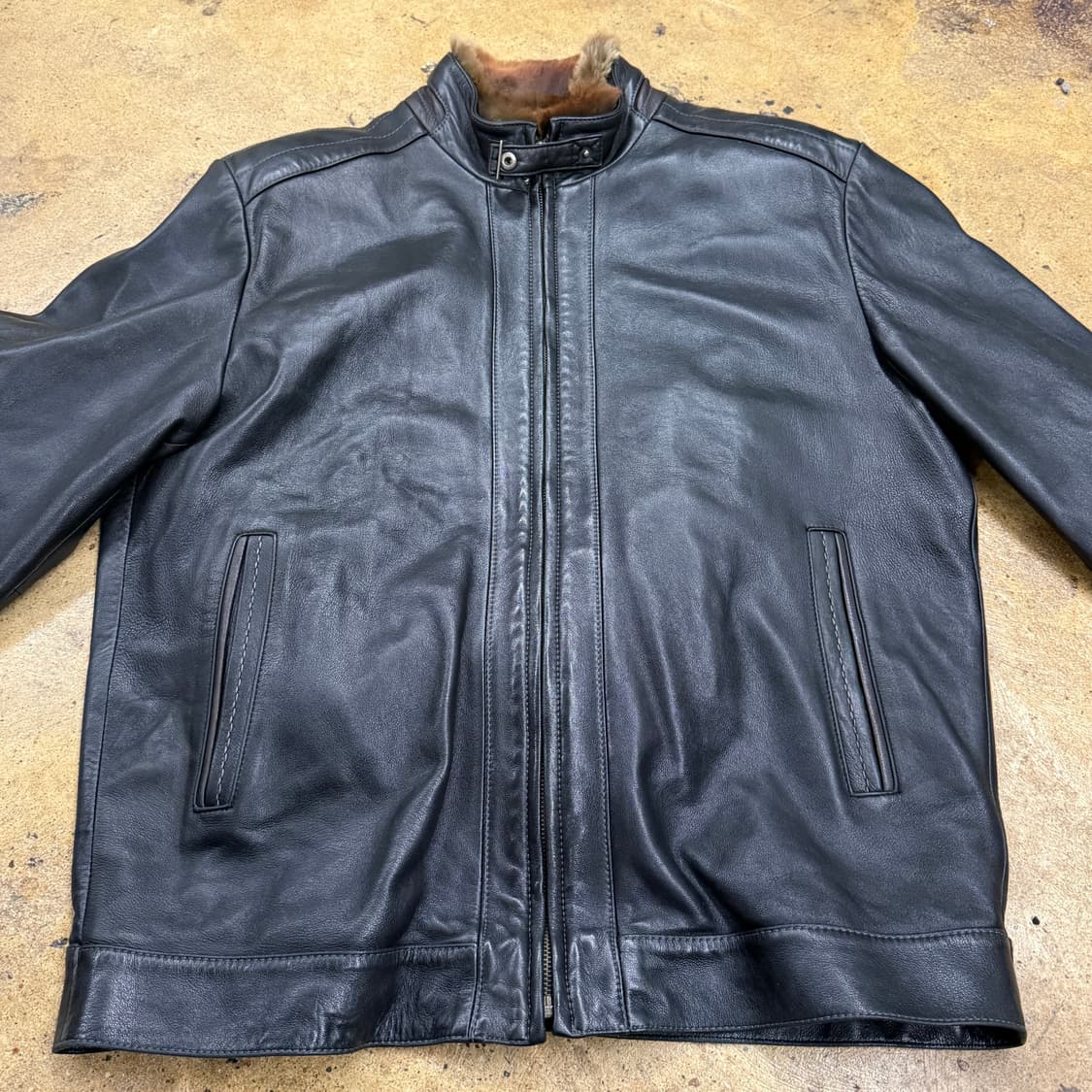 [정품/100] 블랙 양가죽 라이더 자켓 b19 상품이미지3