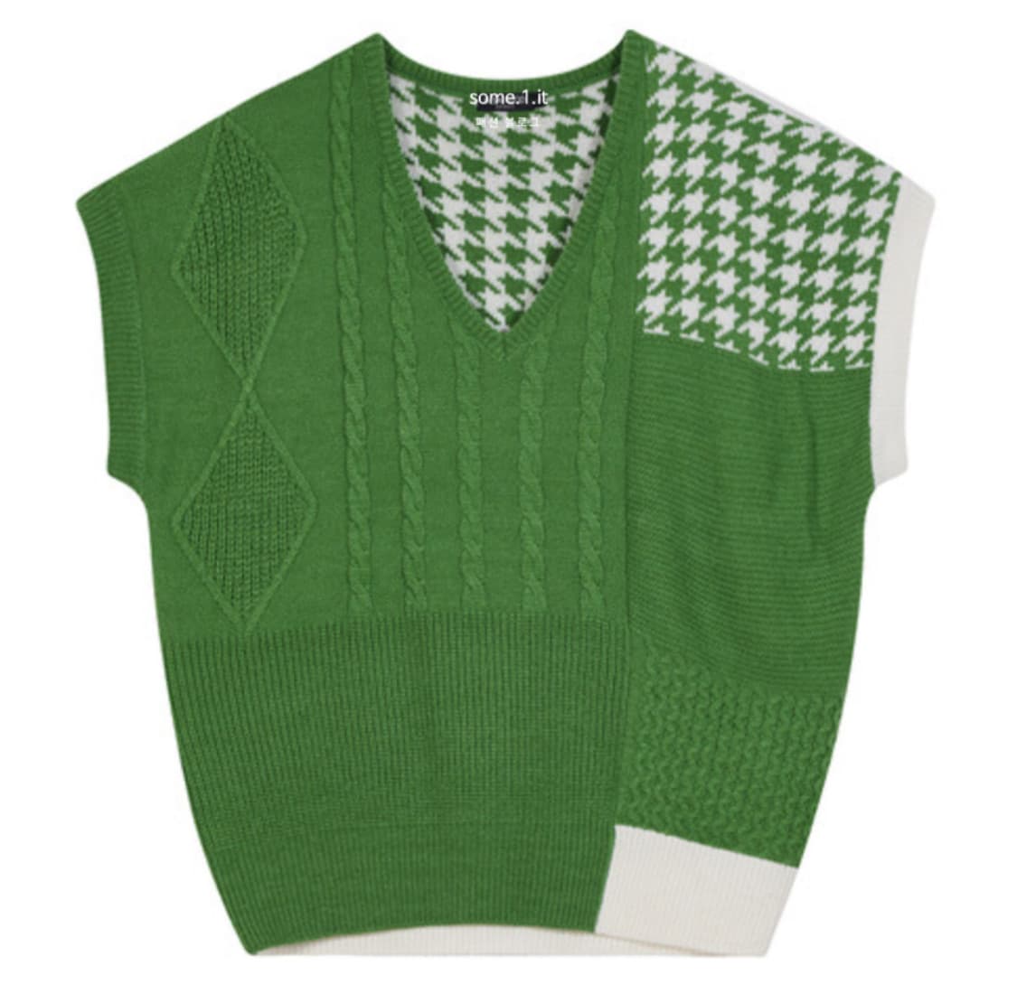 유재석 그린 조끼 [멀티 패치 캐이블 베스트 그린] 상품이미지6