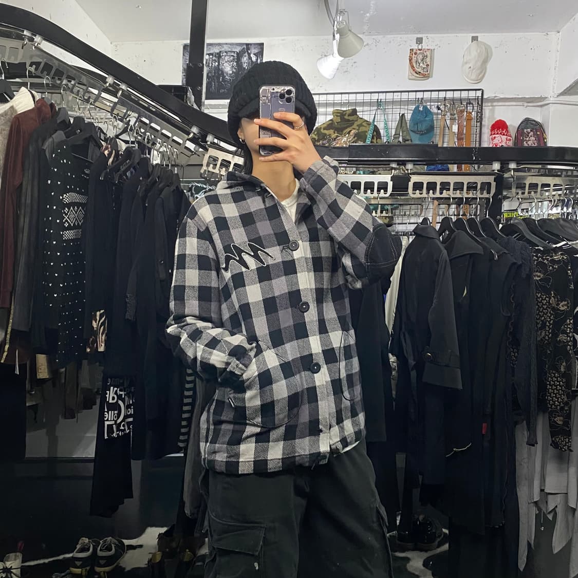 Montage 패치 디테일 체크 후드자켓 상품이미지1