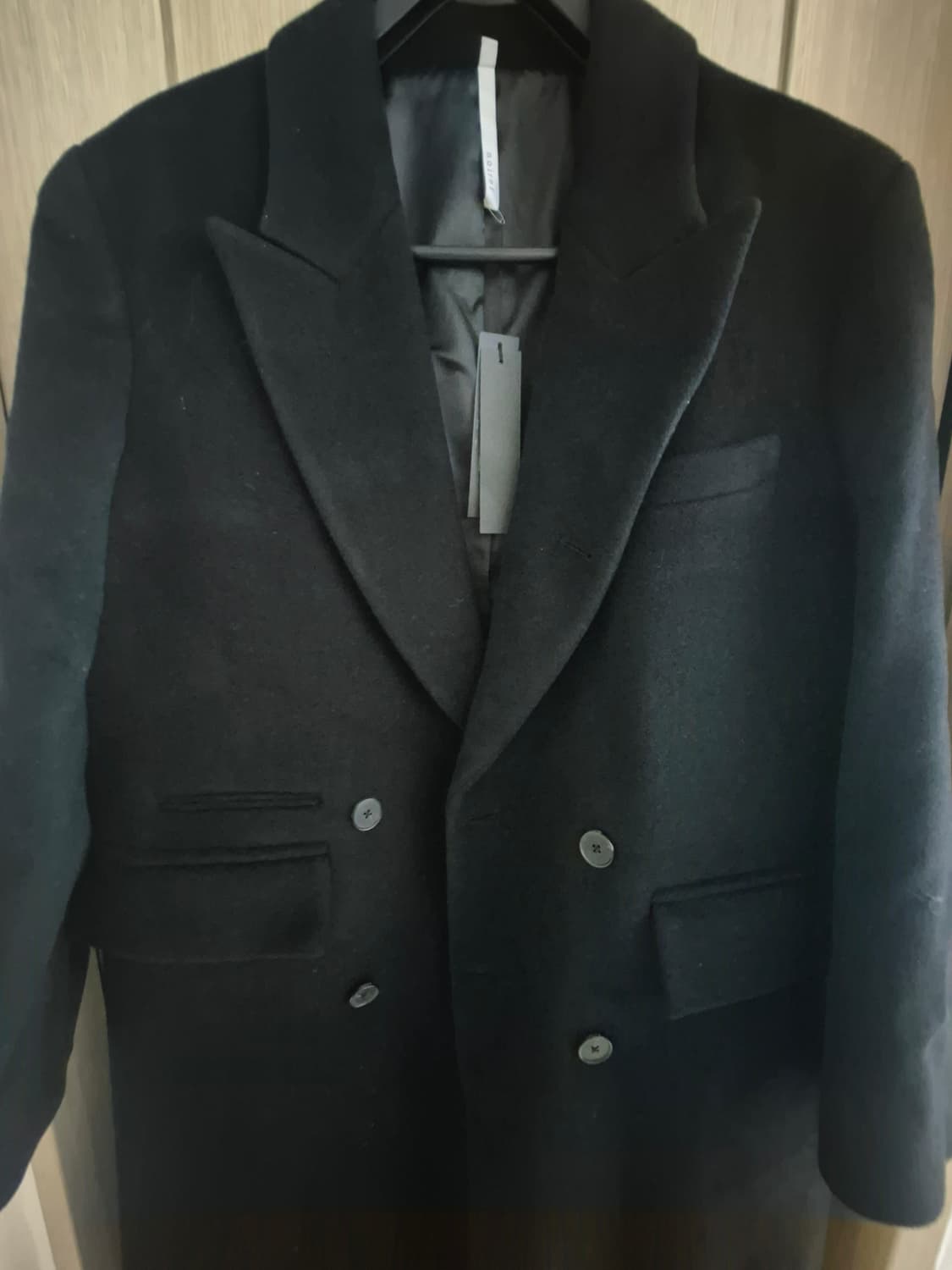 노이어 kkst 캐시미어 오버핏 더블 코트(블랙) 48 상품이미지2