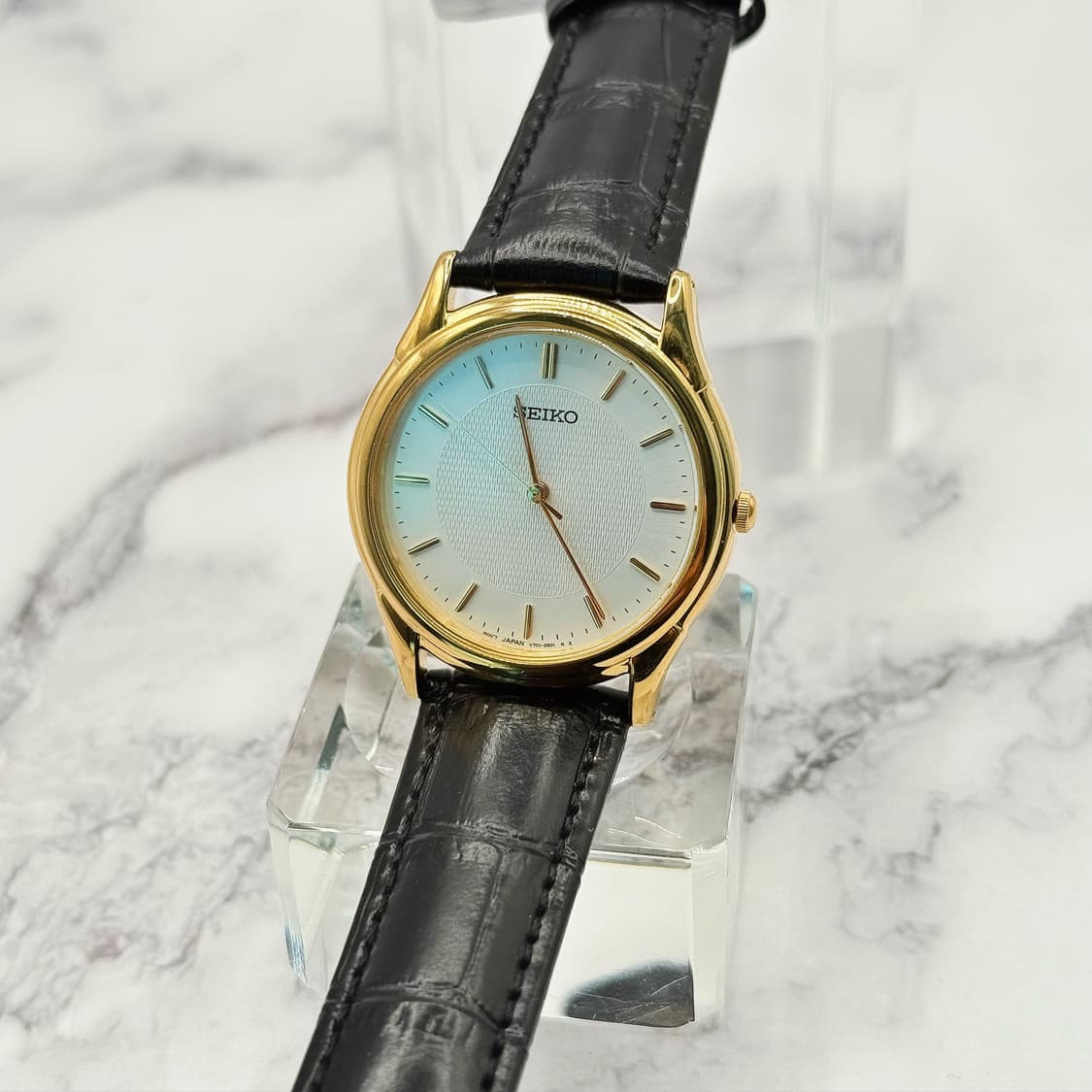 80s90s 빈티지 세이코 골드 림 텍스처 드레스 워치 상품이미지1
