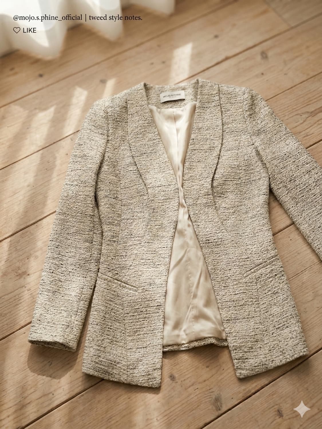 [Mojo.S.Phine] 모조에스핀 고급 트위드 노카라 재킷 (55사이 상품이미지3