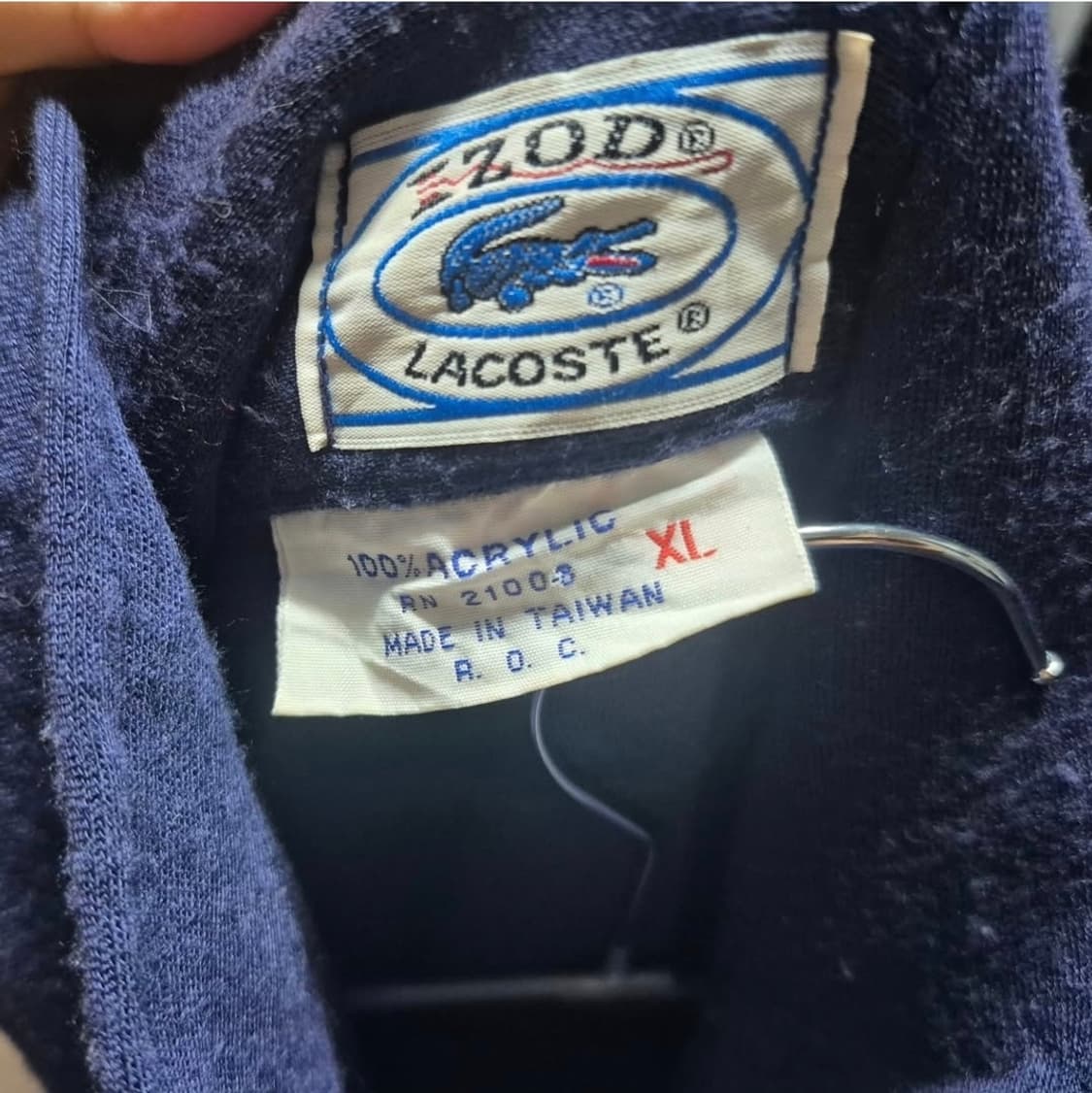 70's IZOD X 라코스테 아크릴 집 자켓 L 상품이미지3