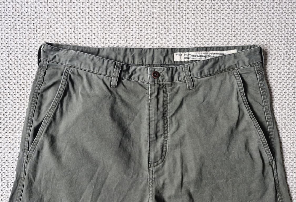 포터리 가먼트 워시드 스트레이트 팬츠 카키 상품이미지3