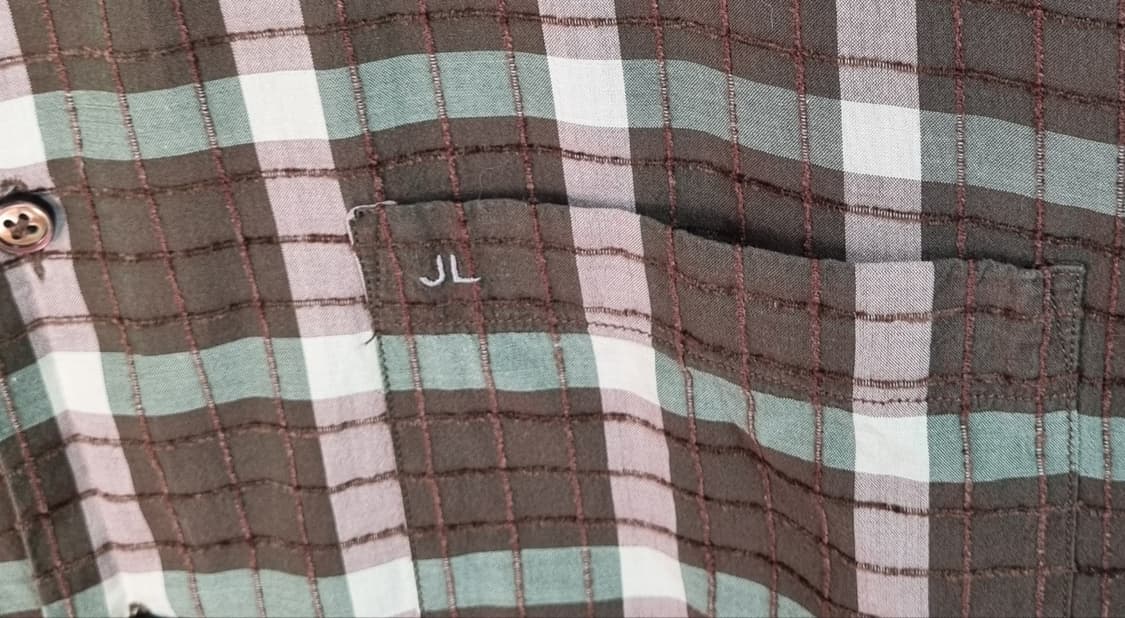 100 (77) 랑방컬렉션 브라운 체크 셔츠 블라우스 상품이미지2