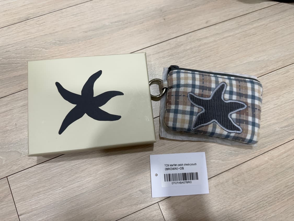 더콜디스트모먼트 스타 피쉬 패치 체크 파우치 카드 지갑 상품이미지1