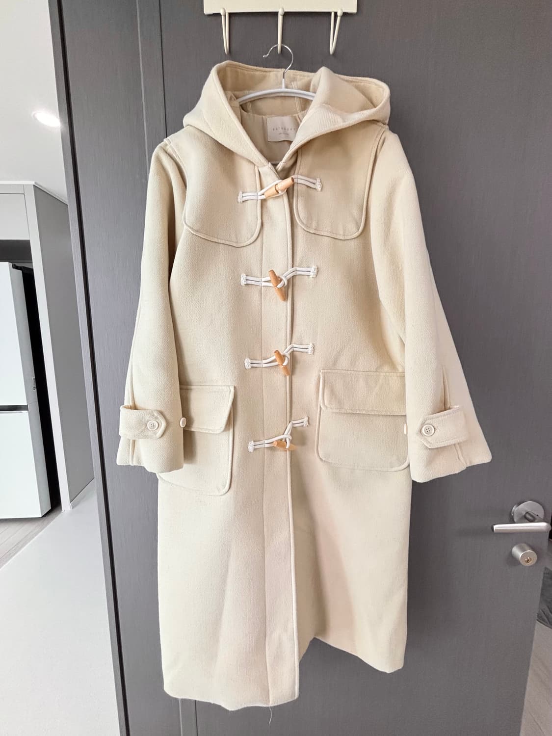 크림색 더플코트 떡볶이코트 상품이미지1